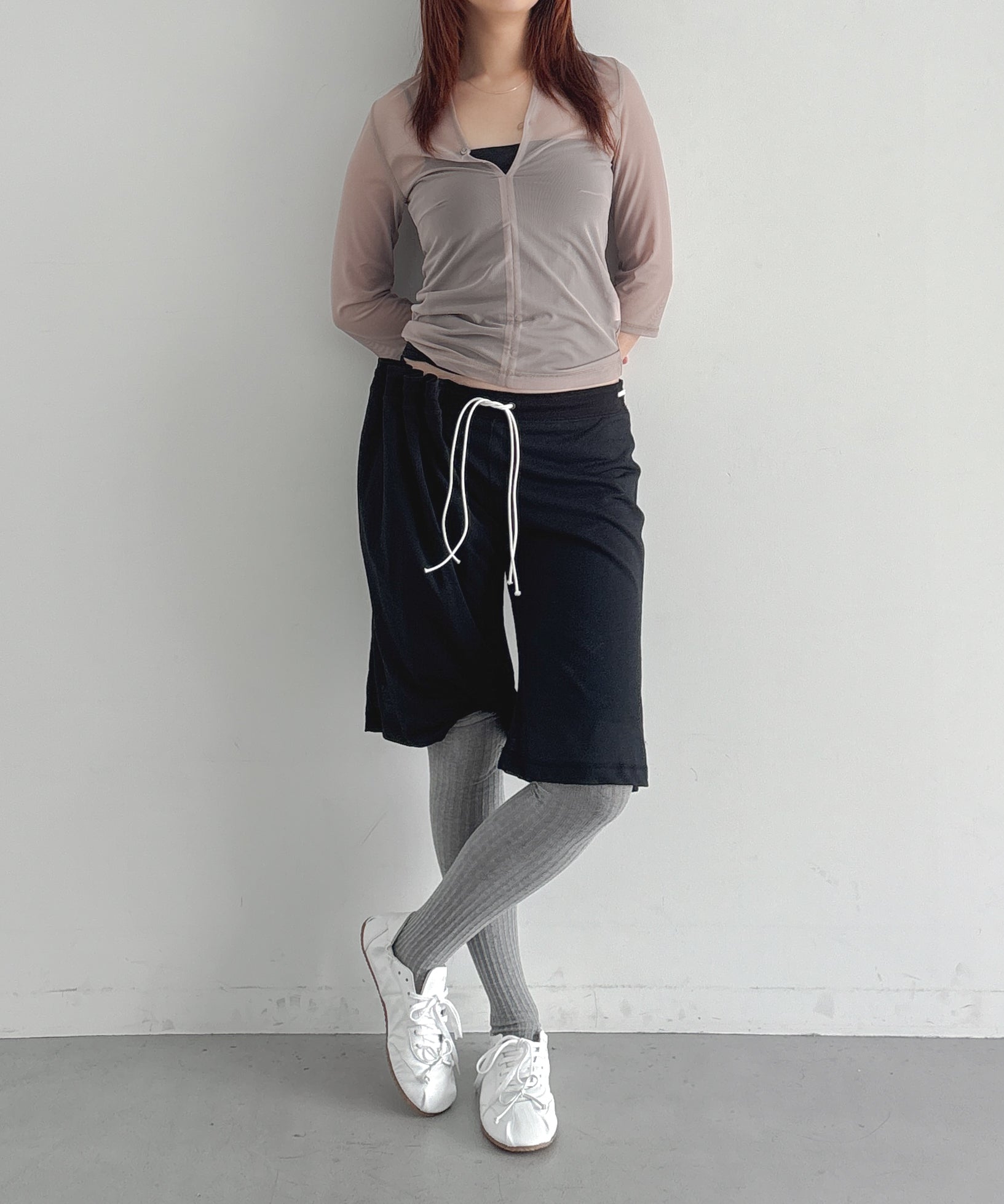 ULIKASANCTUS Curtain half pants "BLACK"