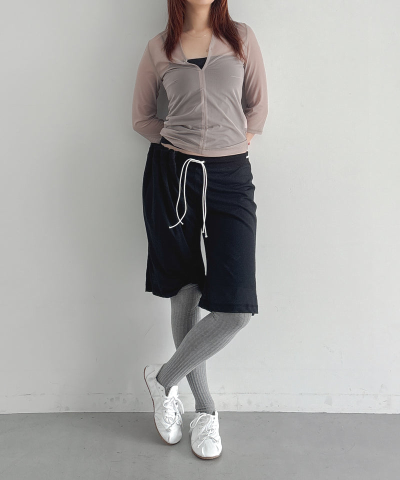 ULIKASANCTUS Curtain half pants "BLACK"