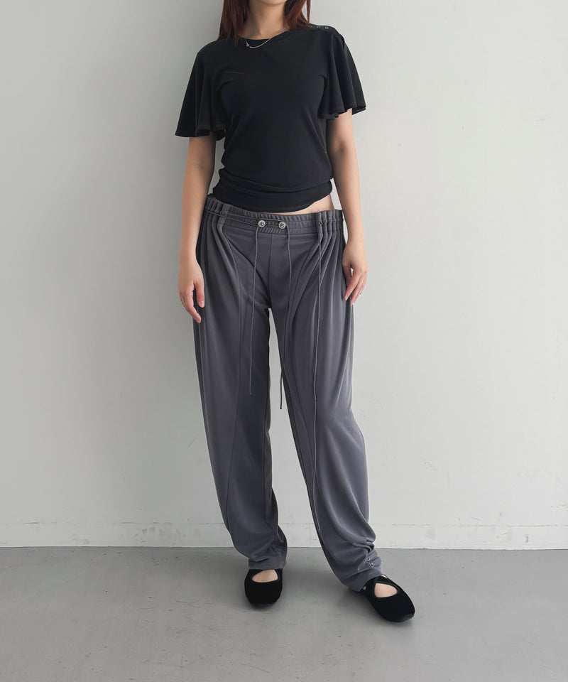 ULIKASANCTUS Curtain jogger pants "WASHED BLUE"
