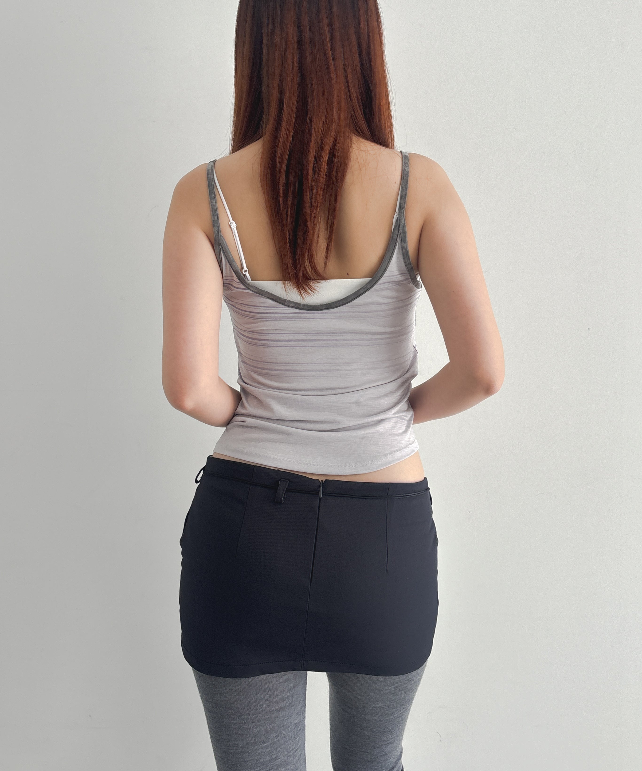ULIKASANCTUS Stripe pintuck sleeveless "LIGHT PURPLE"