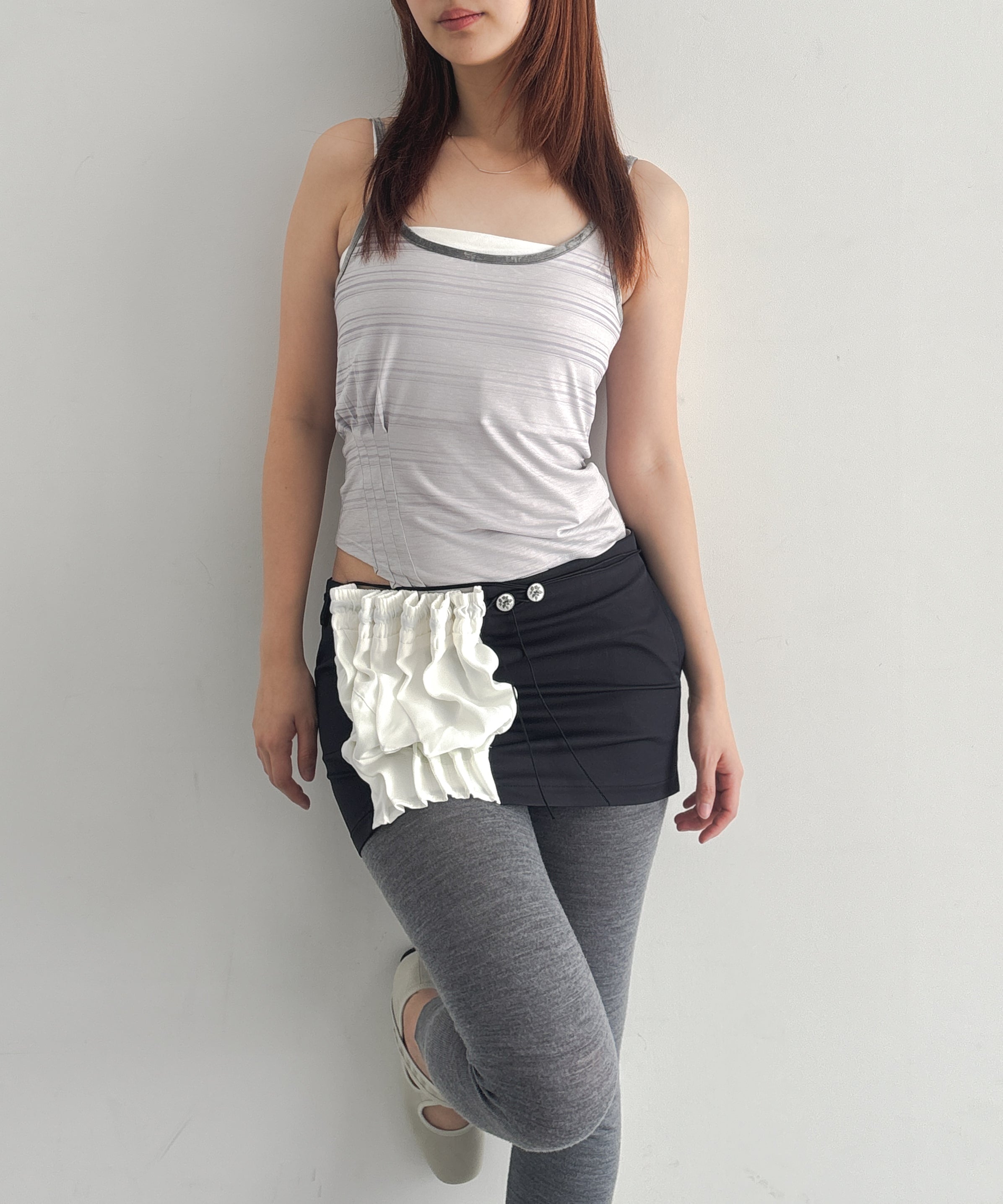 ULIKASANCTUS Stripe pintuck sleeveless "LIGHT PURPLE"