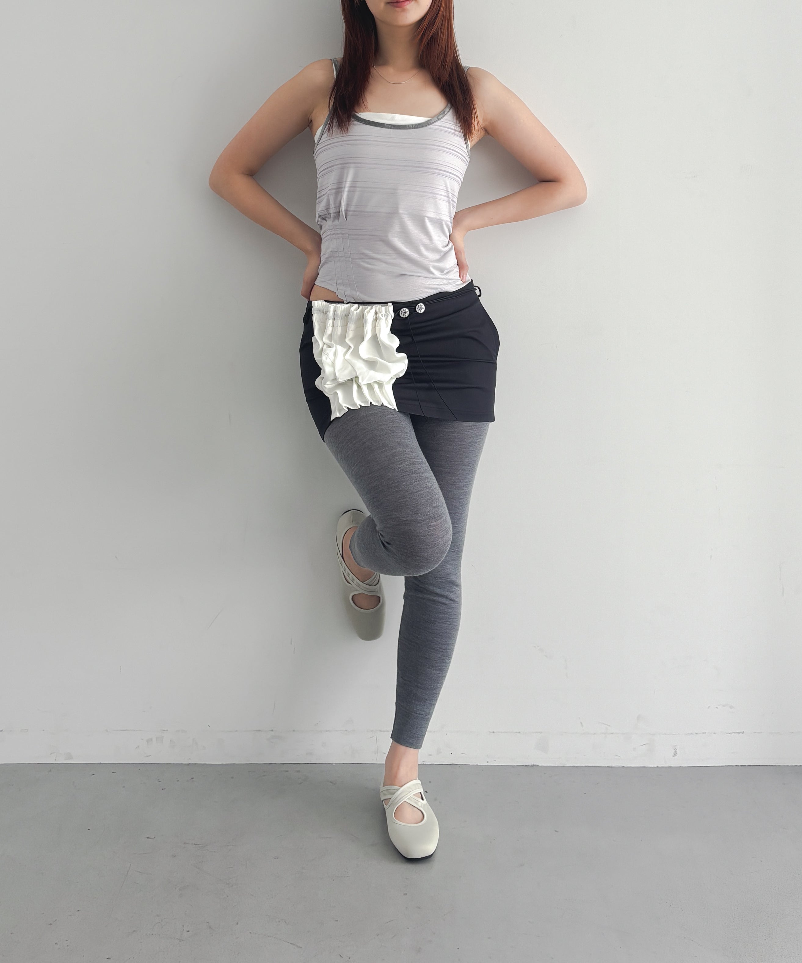 ULIKASANCTUS Curtain mini skirt "NAVY"