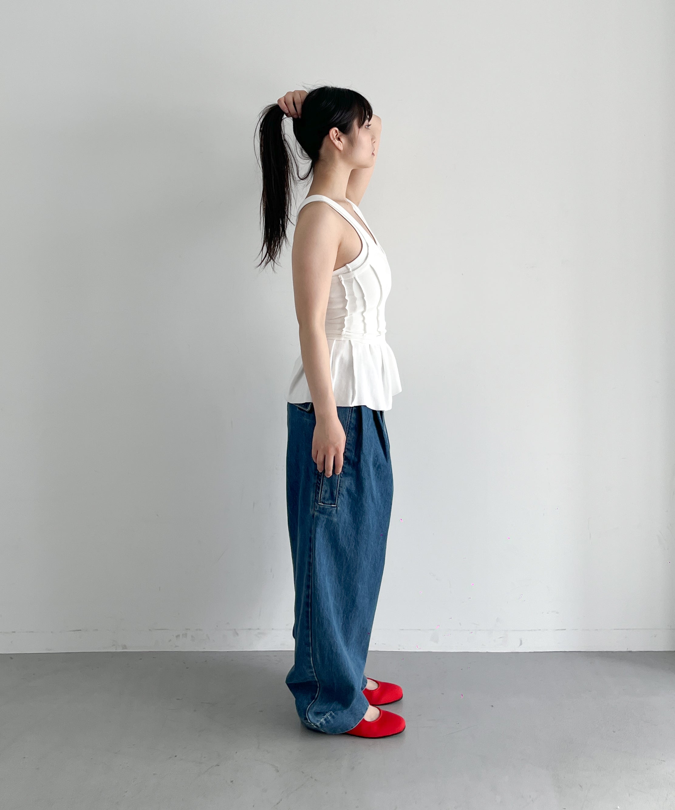 NATASHA ZINKO Double tank top "WHITE"