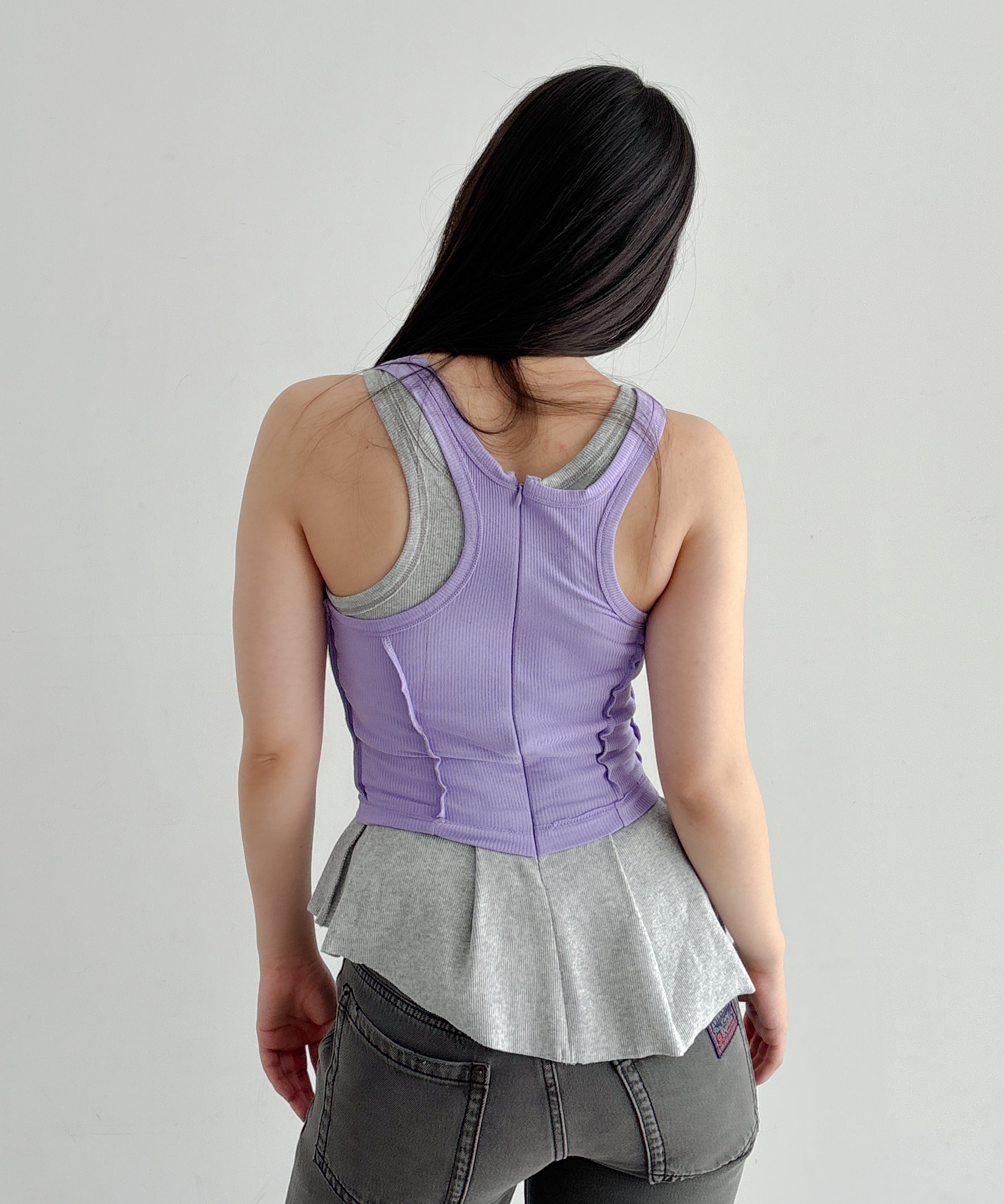 NATASHA ZINKO Double tank top "LILAC/GREY"