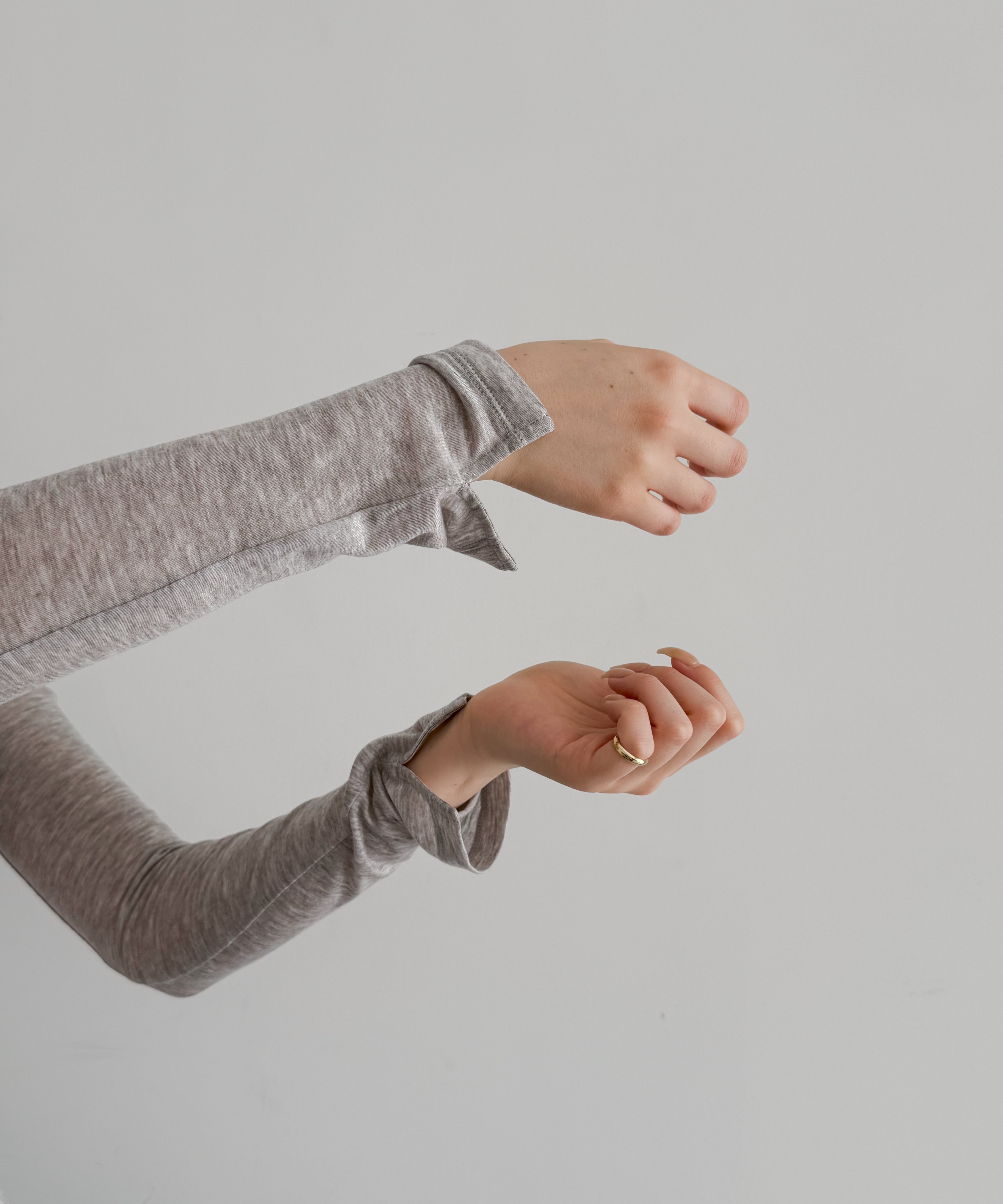 Fax Copy Express Afternoon stretch henley top "LIGHT GREY"