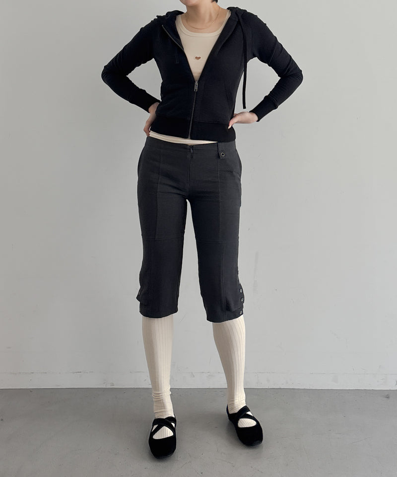 Fax Copy Express Afternoon stretch linen fitted sweatshirt "BLACK"