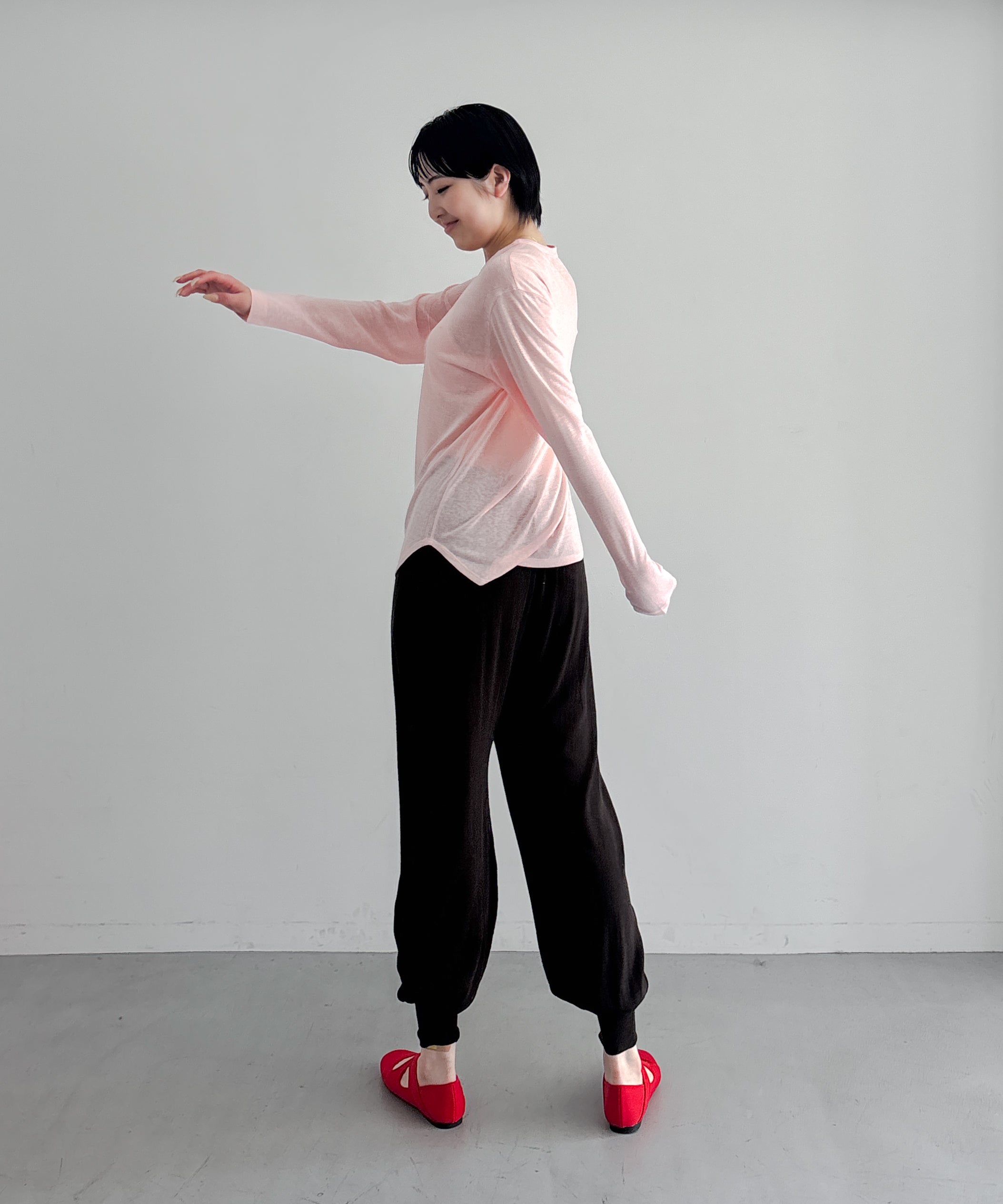Fax Copy Express Afternoon stretch relaxed top "PINK"