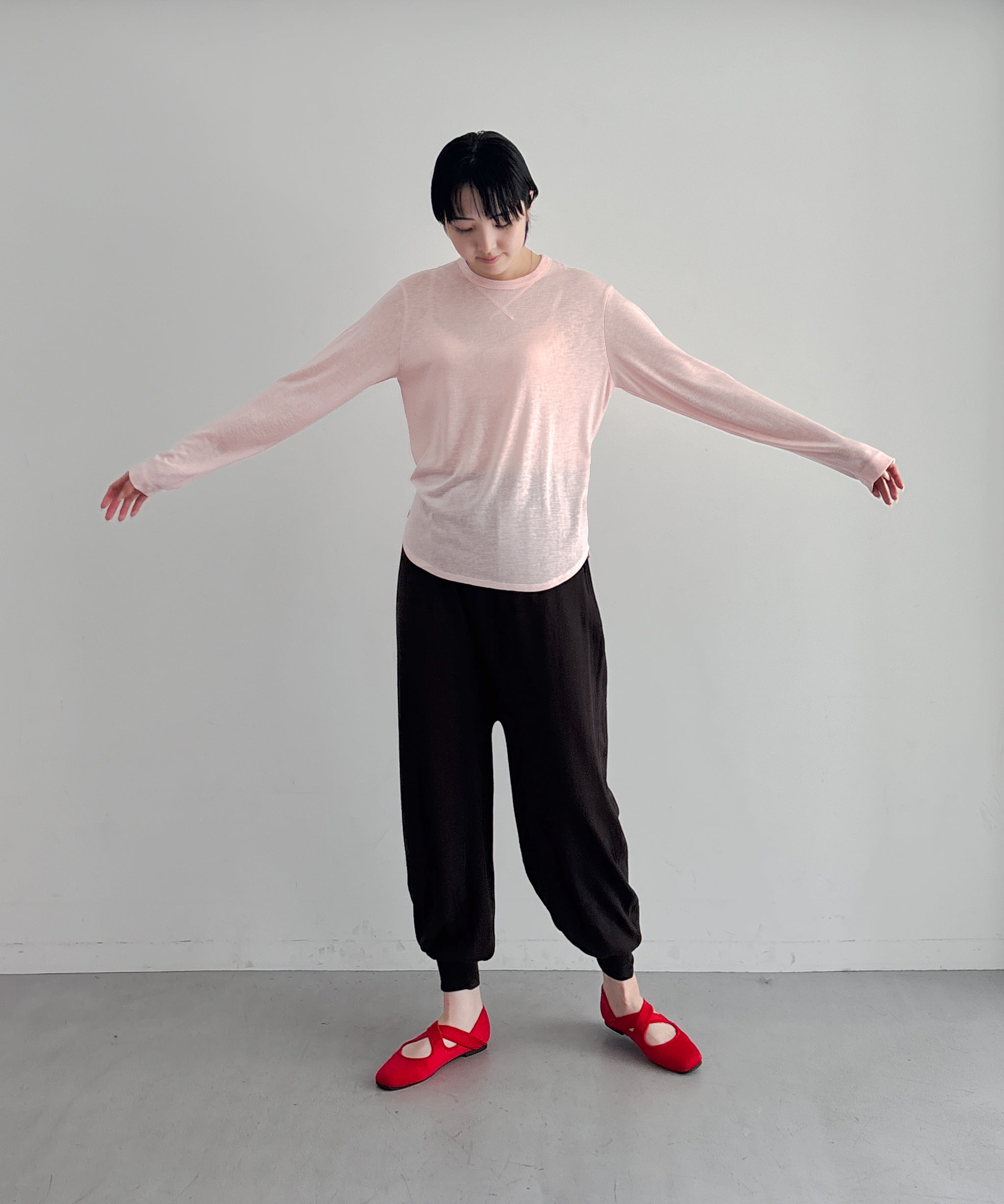 Fax Copy Express Afternoon stretch relaxed top "PINK"