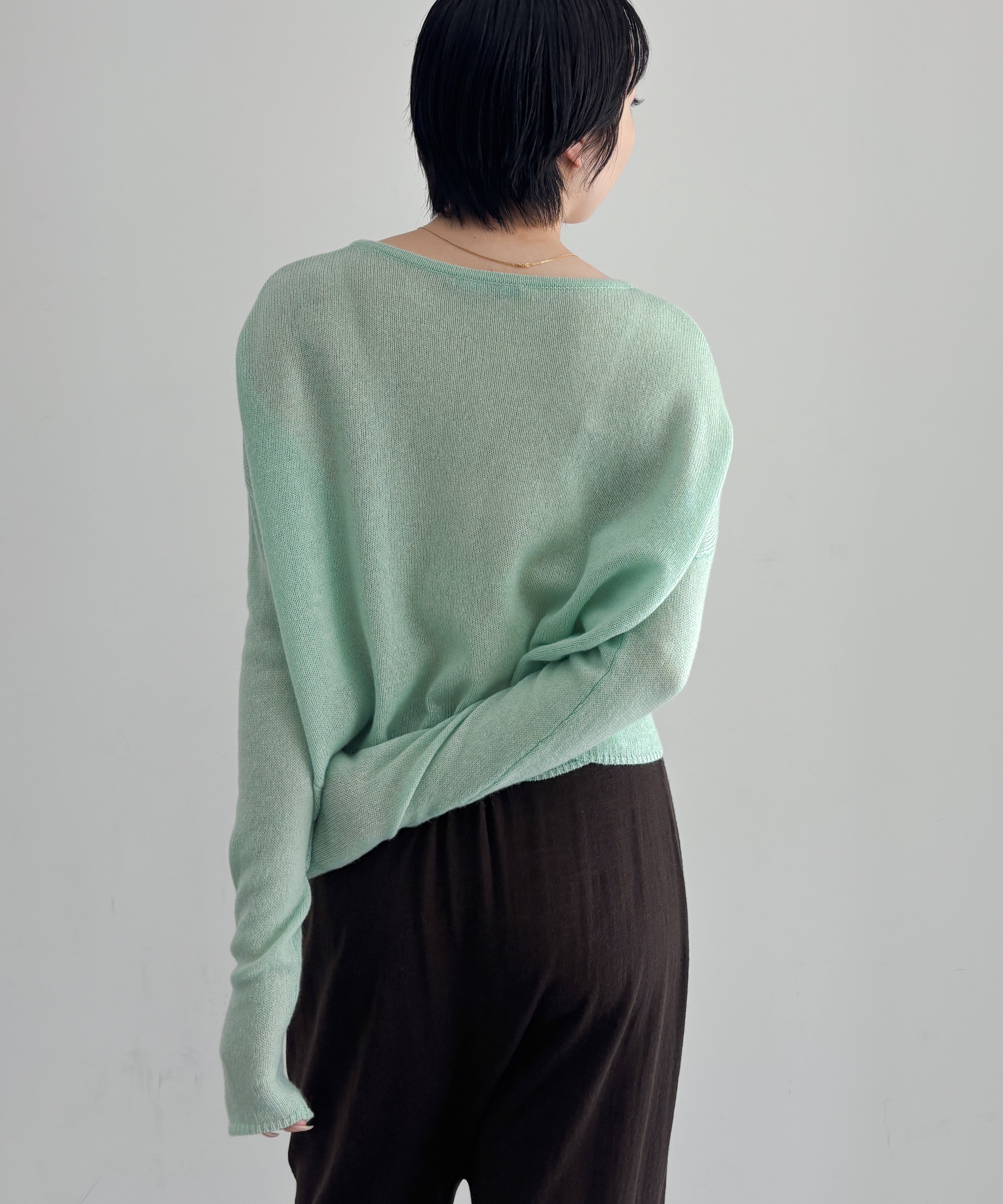 Fax Copy Express Afternoon stretch off-shoulder wrap "LEMON GREEN"