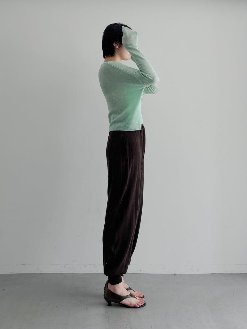 Fax Copy Express Afternoon stretch off-shoulder wrap "LEMON GREEN"