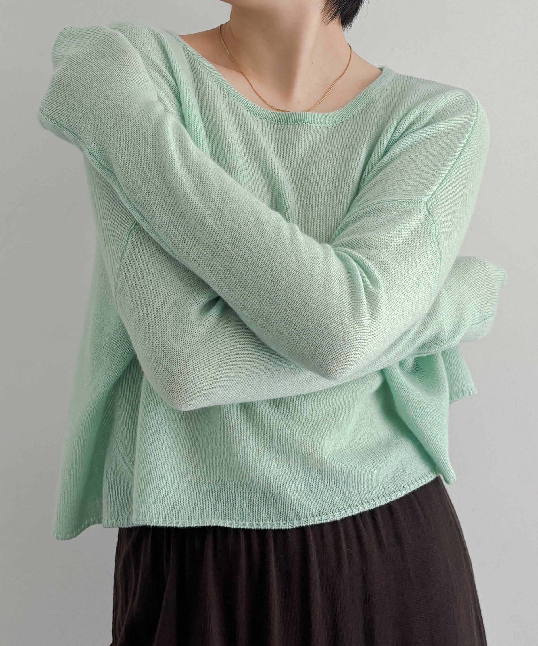 Fax Copy Express Afternoon stretch off-shoulder wrap "LEMON GREEN"