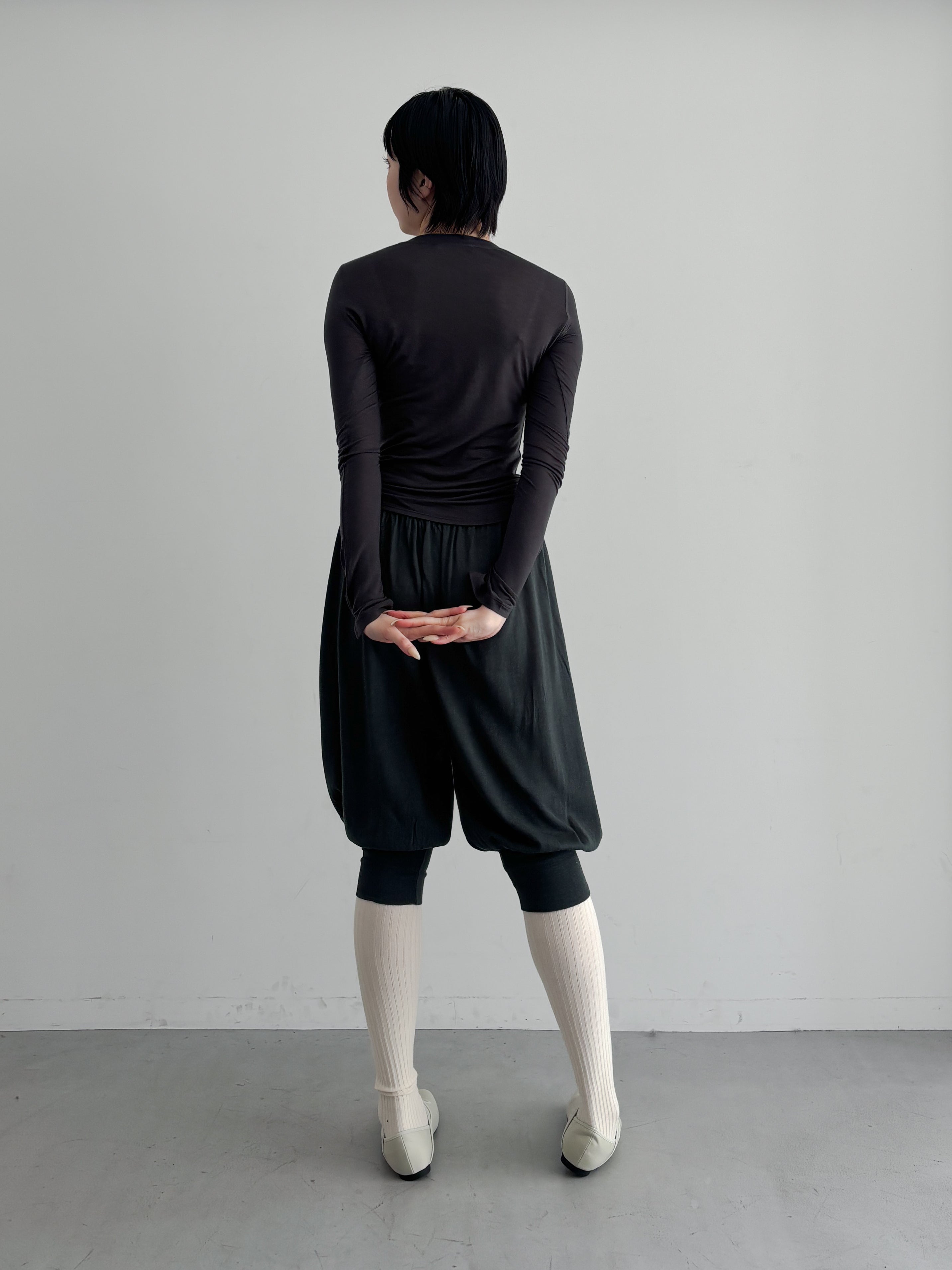 Fax Copy Express Afternoon stretch henley top "DARK GREY"
