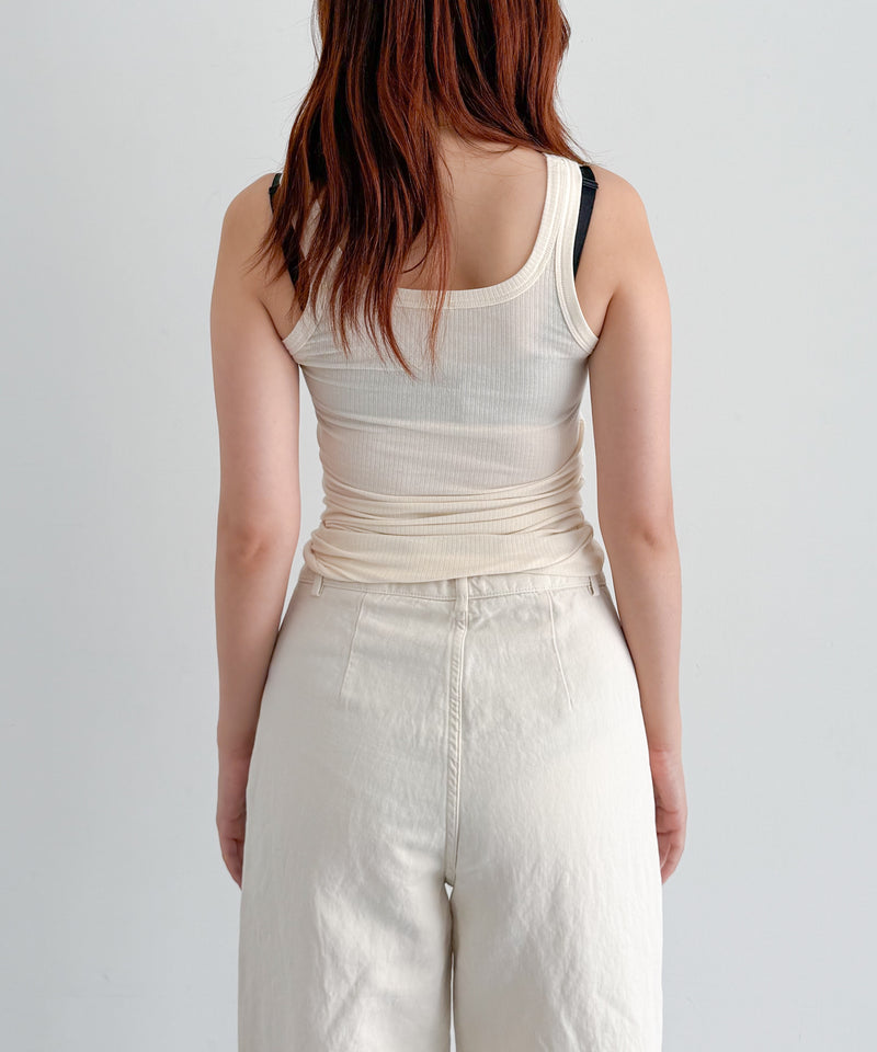 Baserange Heart tank undyed embroidery "UNDYED"