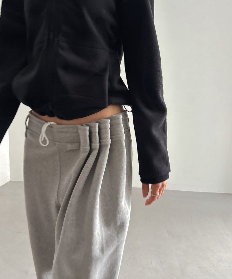 ULIKASANCTUS Curtain jersey pants "MELANGE GREY"