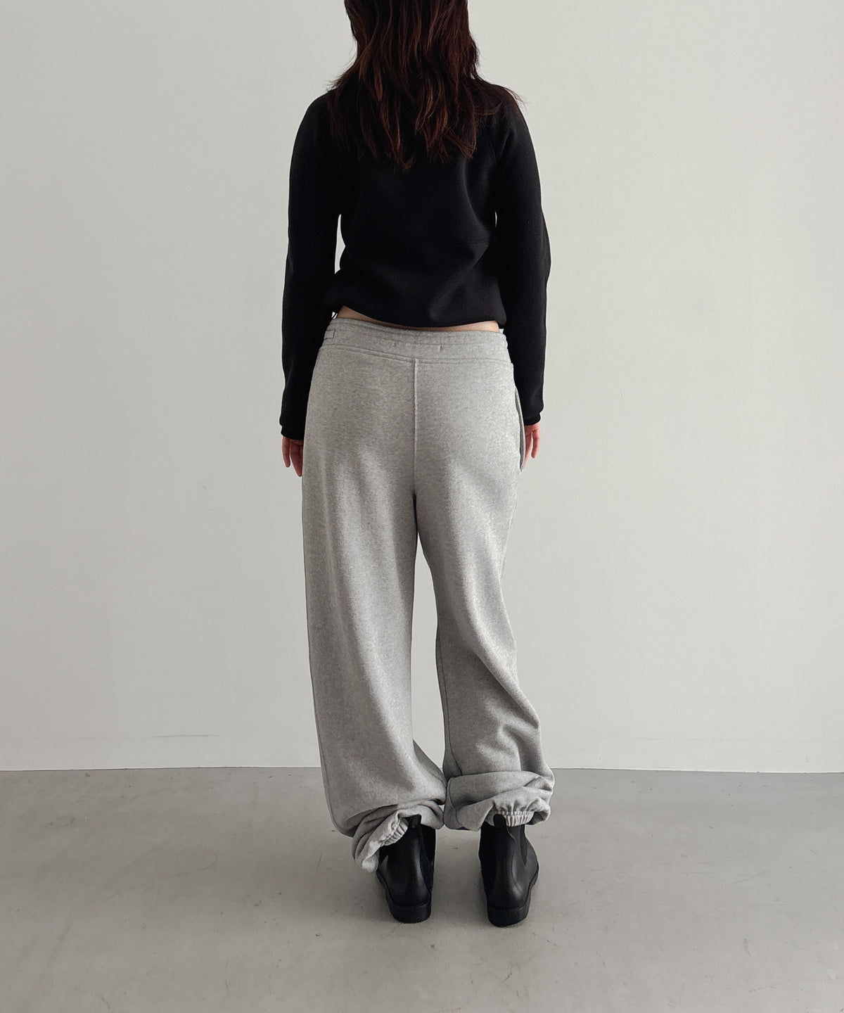 ULIKASANCTUS Curtain jersey pants "MELANGE GREY"