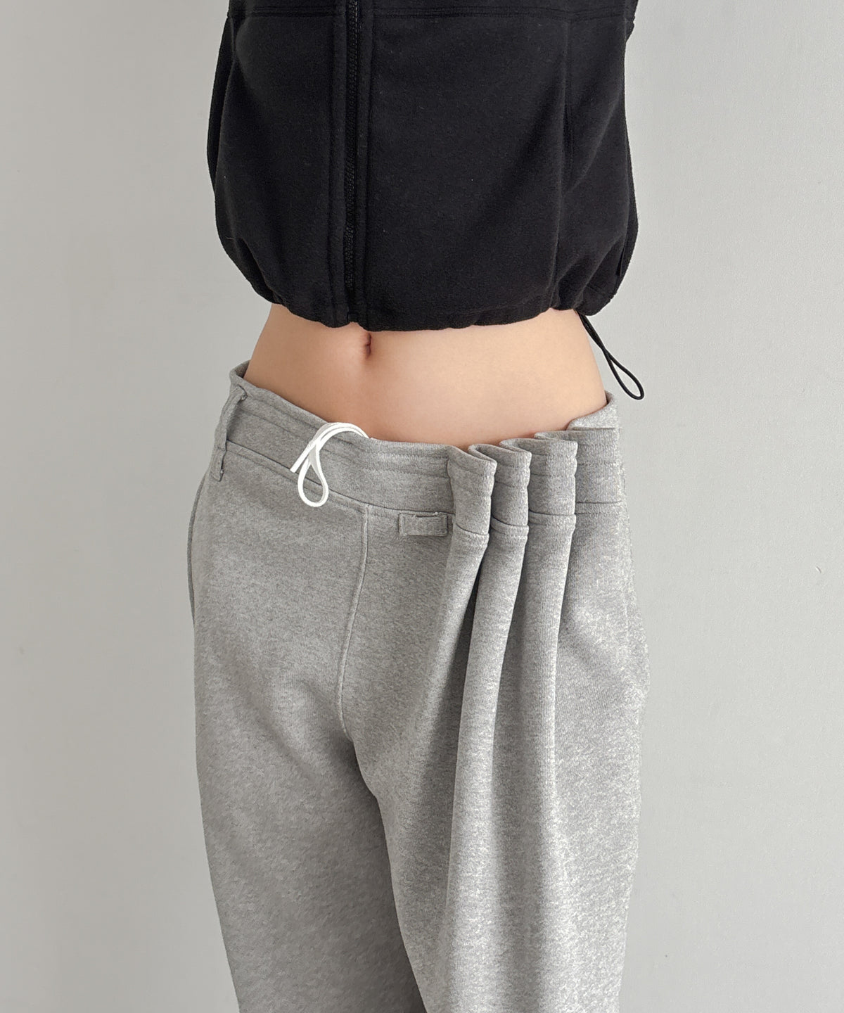 ULIKASANCTUS Curtain jersey pants "MELANGE GREY"