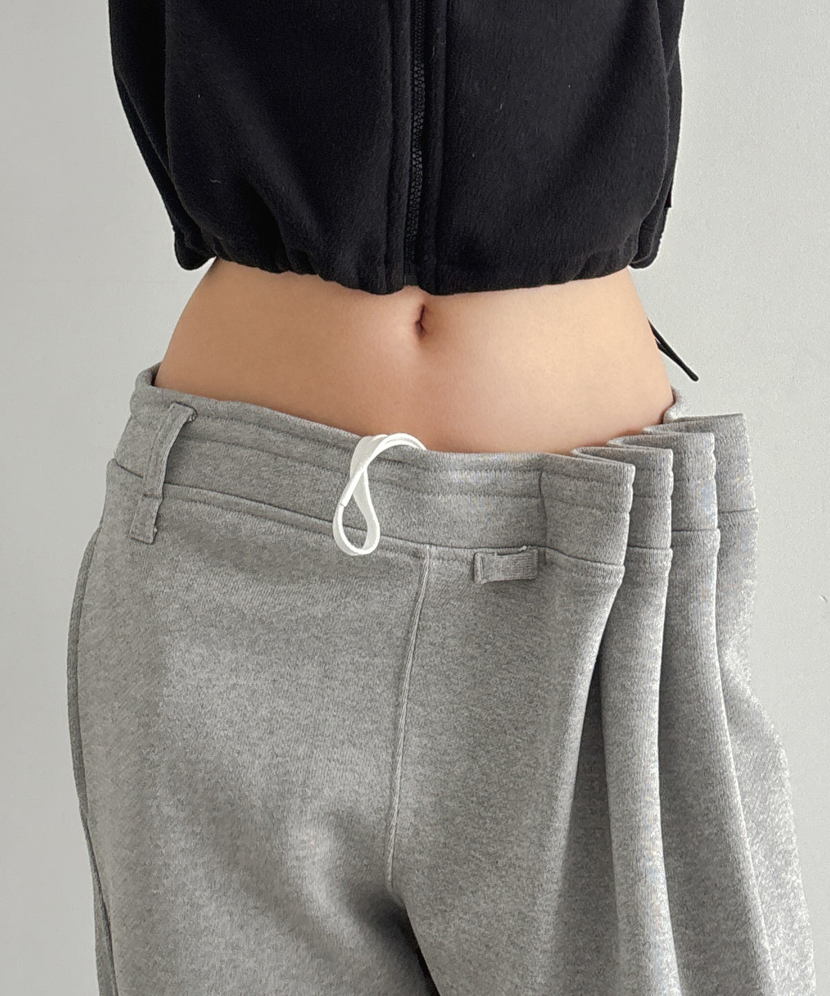 ULIKASANCTUS Curtain jersey pants "MELANGE GREY"