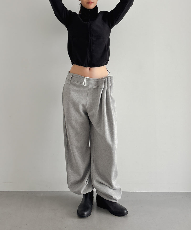 ULIKASANCTUS Curtain jersey pants "MELANGE GREY"