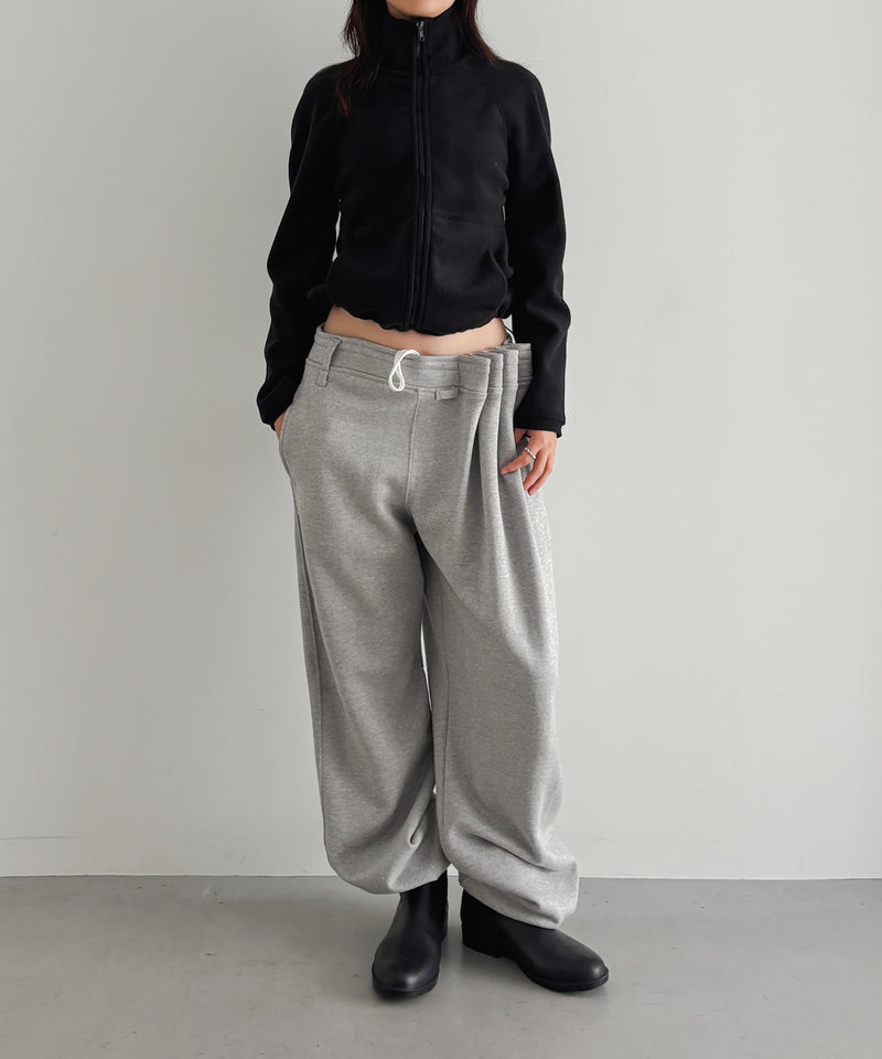 ULIKASANCTUS Curtain jersey pants "MELANGE GREY"