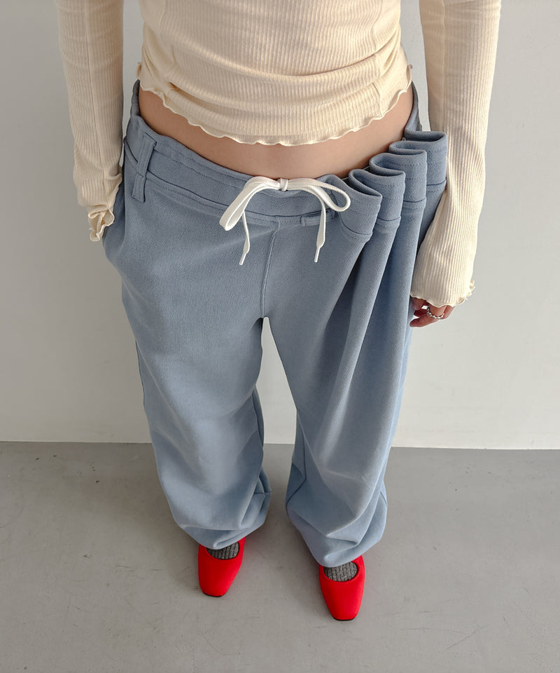 ULIKASANCTUS Curtain jersey pants "BLUE"