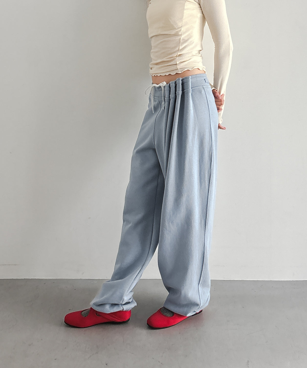 ULIKASANCTUS Curtain jersey pants "BLUE"