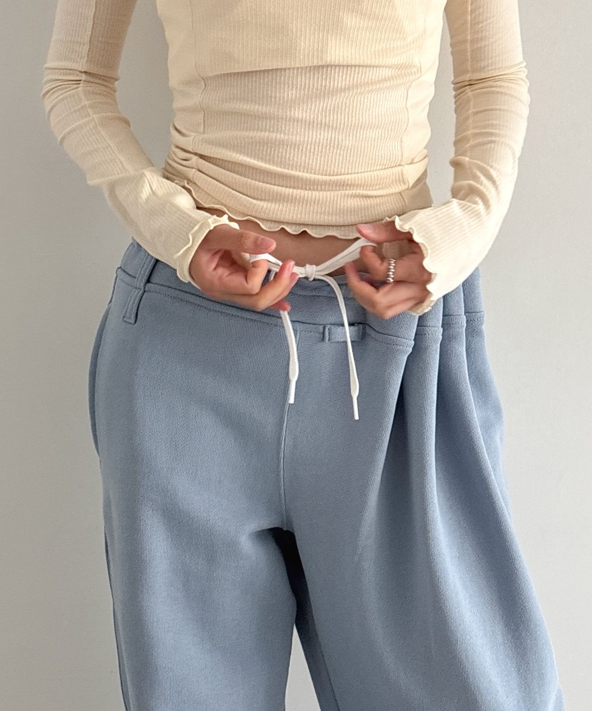 ULIKASANCTUS Curtain jersey pants "BLUE"