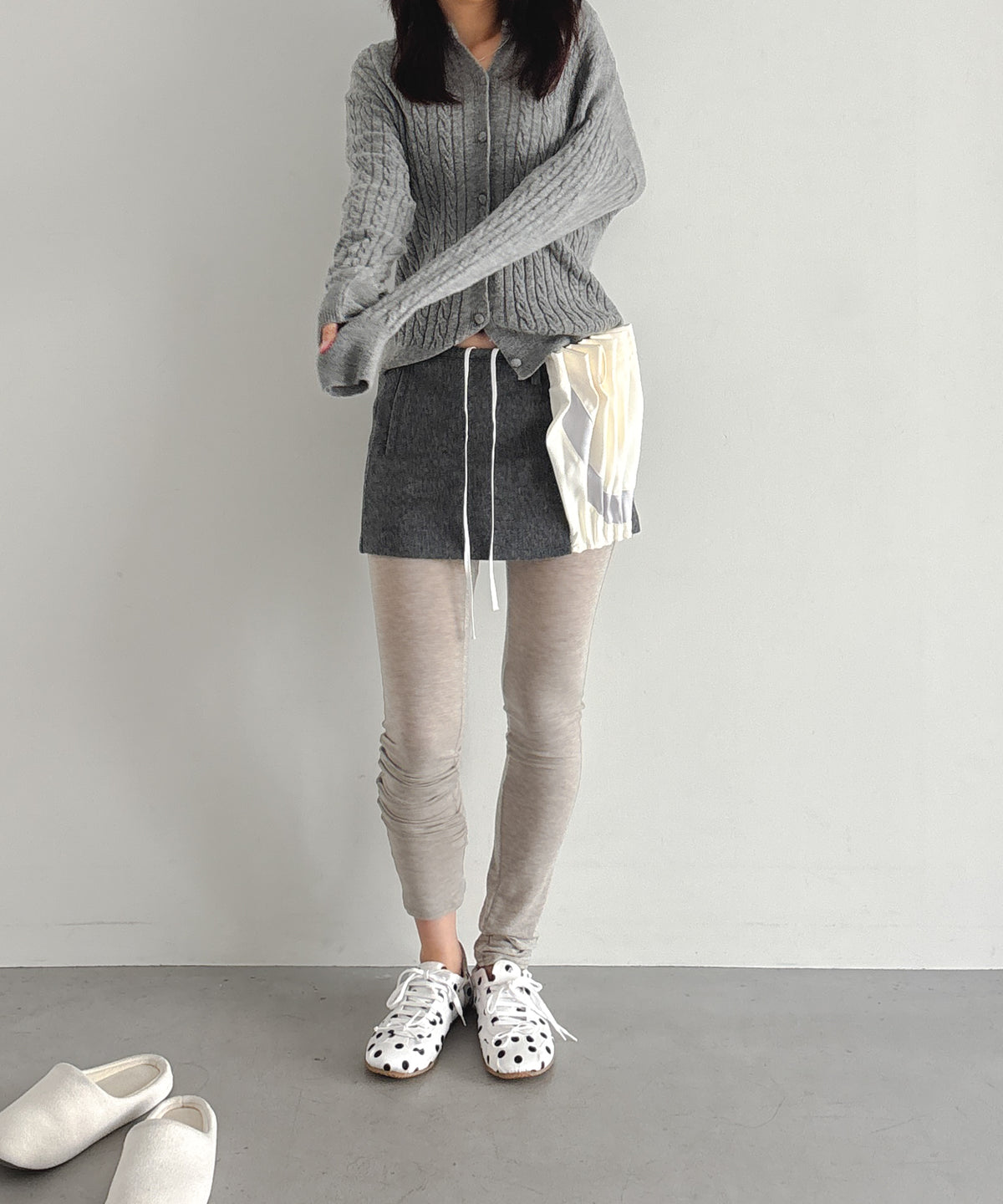 ULIKASANCTUS Curtain mini skirt "MELANGE GREY"
