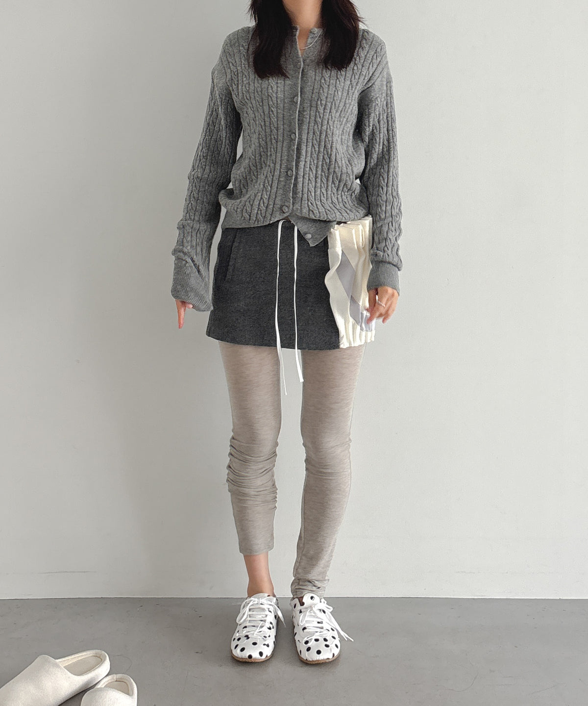 ULIKASANCTUS Curtain mini skirt "MELANGE GREY"