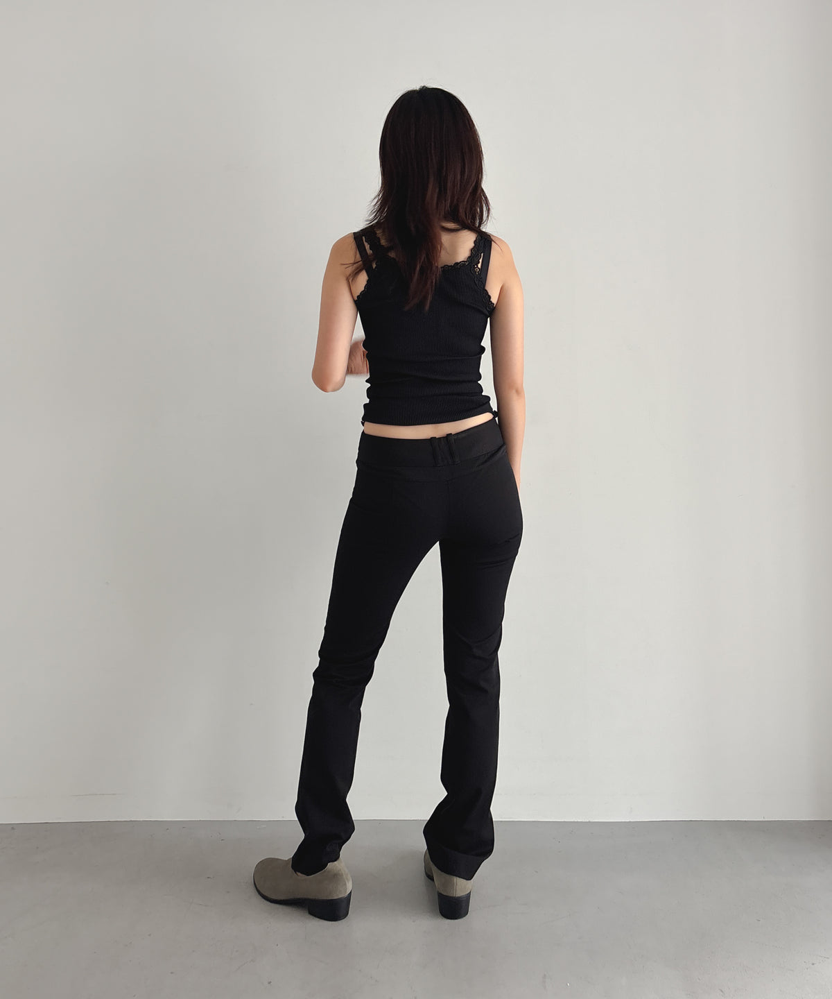 ULIKASANCTUS Brace straight pants "BLACK"