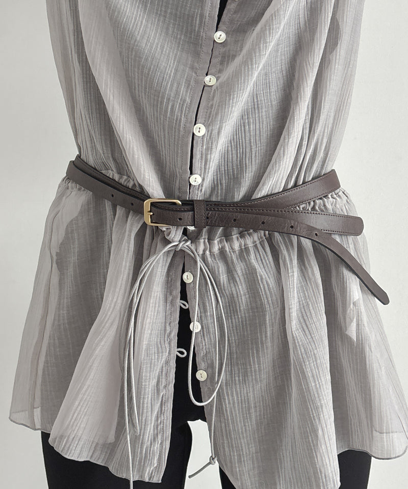 ULIKASANCTUS Double layered leather belt "BROWN"