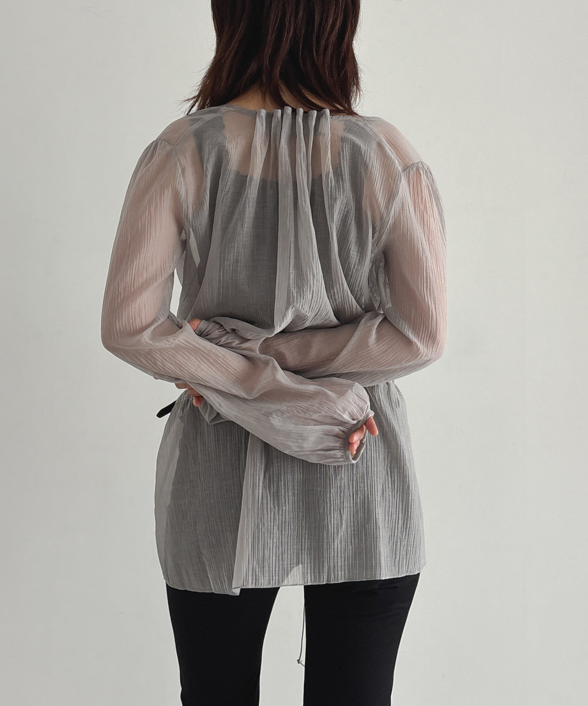 ULIKASANCTUS Curtain buttoned dress "LIGHT GREY"