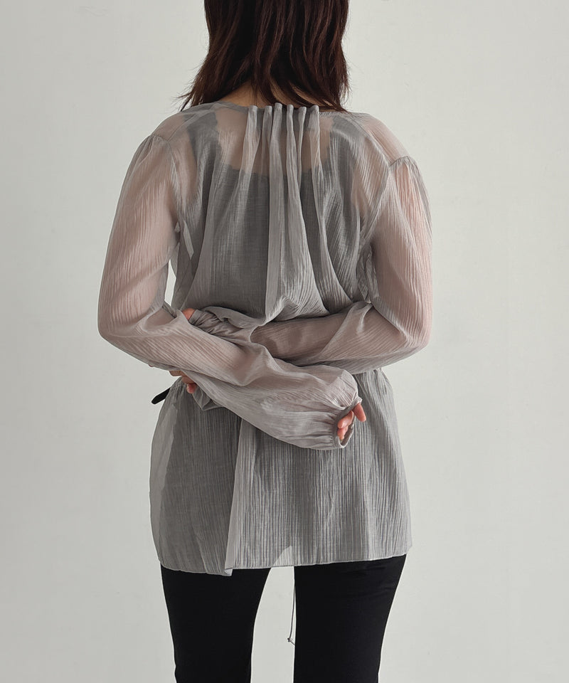 ULIKASANCTUS Curtain buttoned dress "LIGHT GREY"