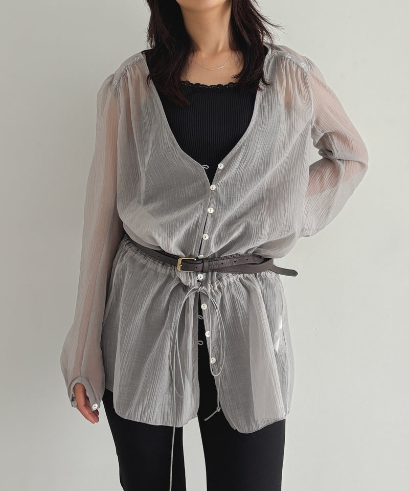 ULIKASANCTUS Curtain buttoned dress "LIGHT GREY"
