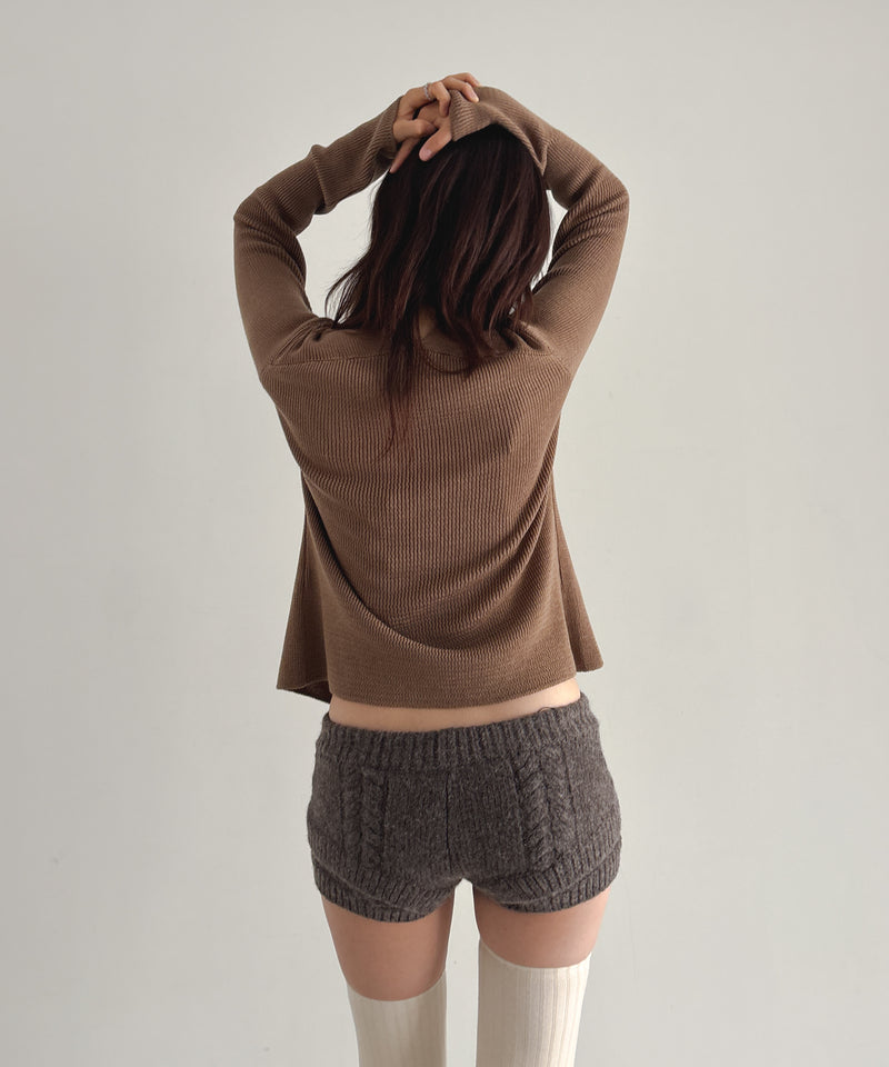 ULIKASANCTUS Rope knit shorts "MELANGE GRAY"