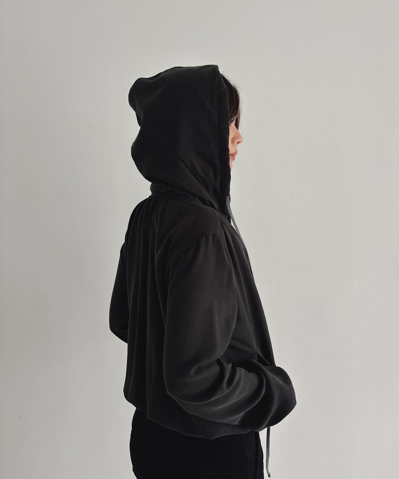 ULIKASANCTUS Placket hooded jacket "BLACK"