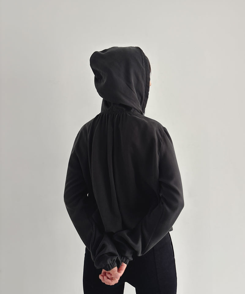 ULIKASANCTUS Placket hooded jacket "BLACK"