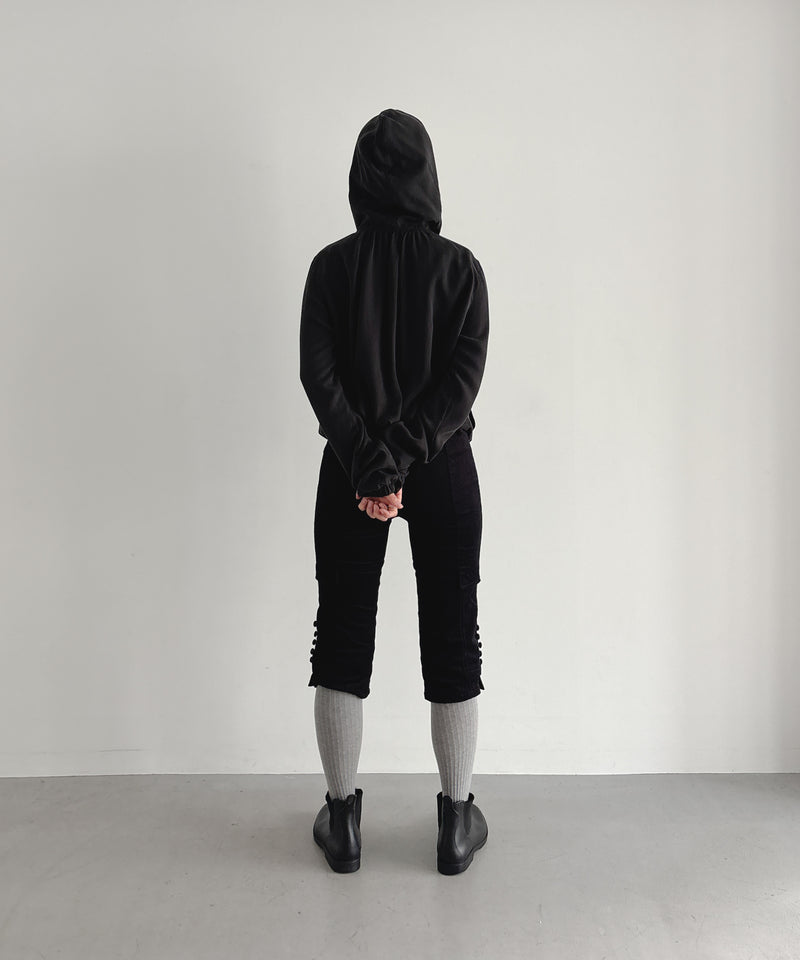 ULIKASANCTUS Placket hooded jacket "BLACK"
