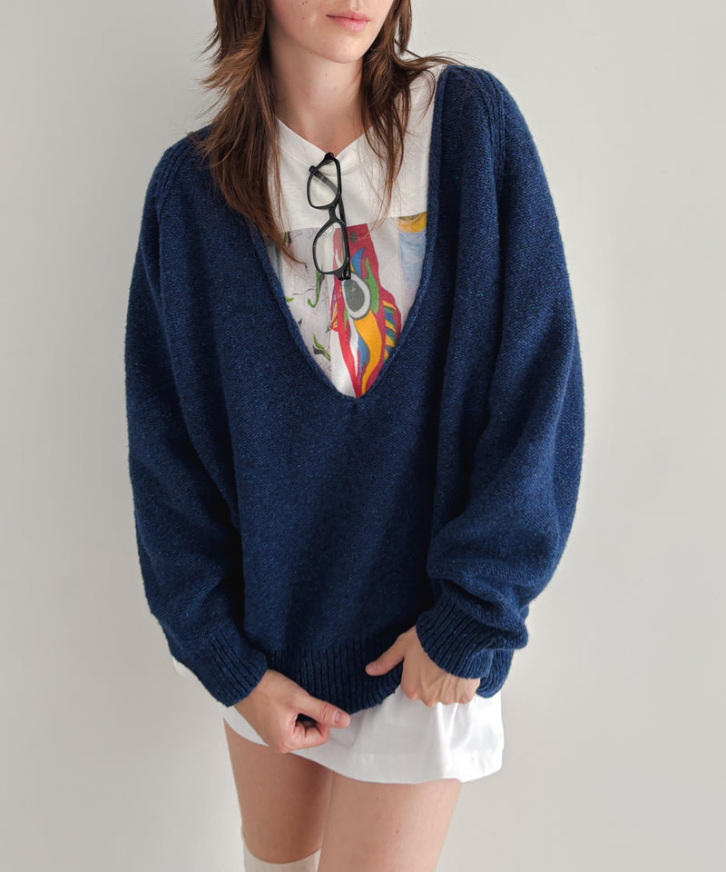 Baserange Soar v neck "CAP NORD BLUE"