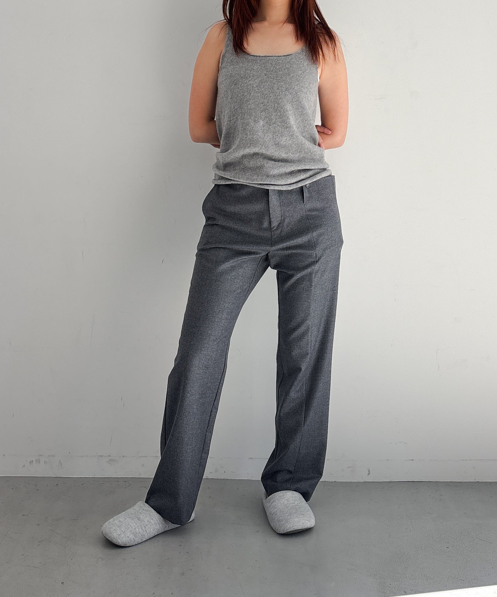 ULIKASANCTUS Double pocket pants “CHARCOAL"