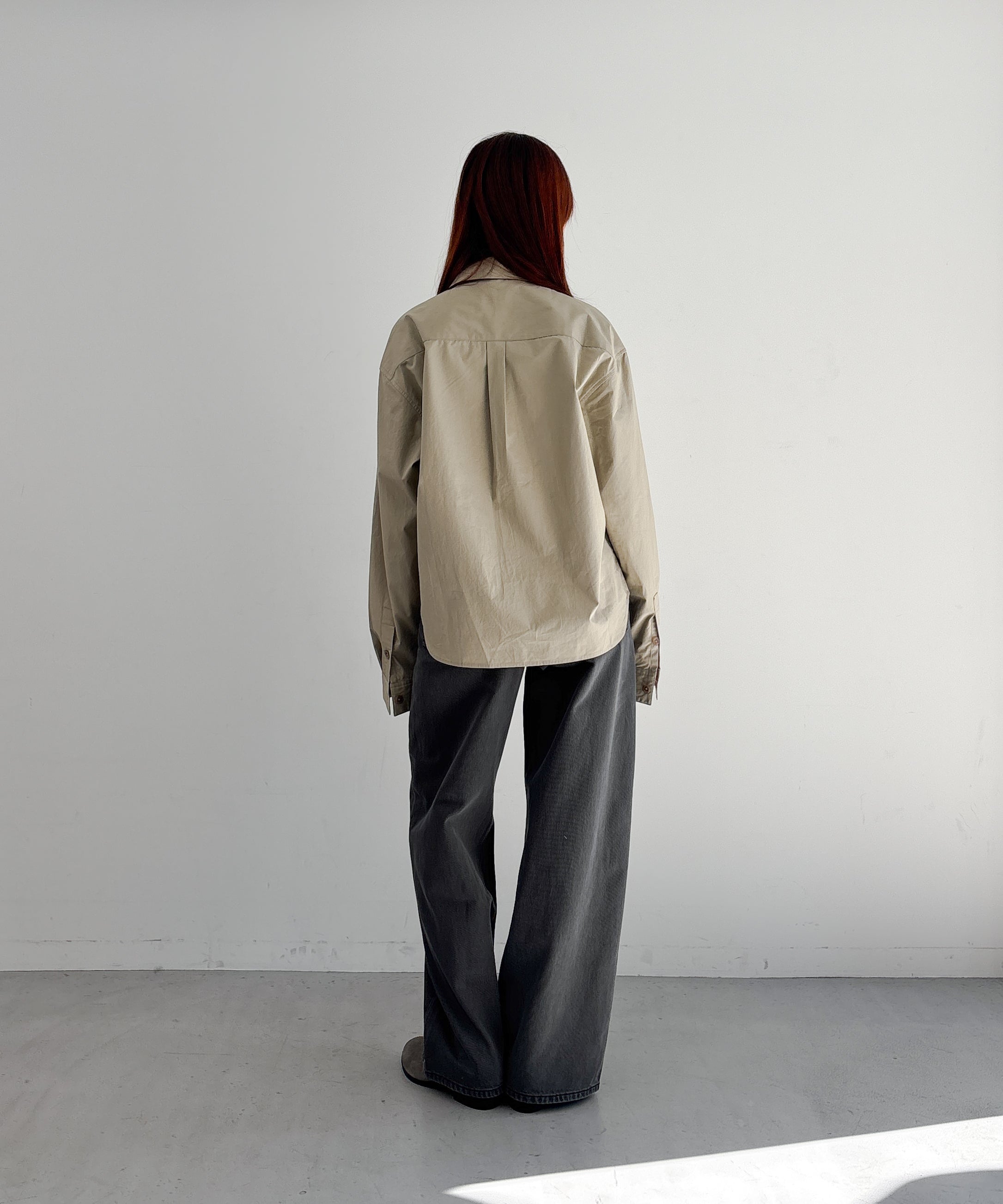 FAX COPY EXPRESS Vintage washed brown-black gardener denim pants "GREY" S