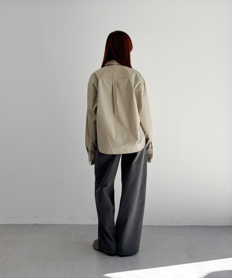 Fax Copy Express Vintage washed brown-black gardener denim pants "GREY" S
