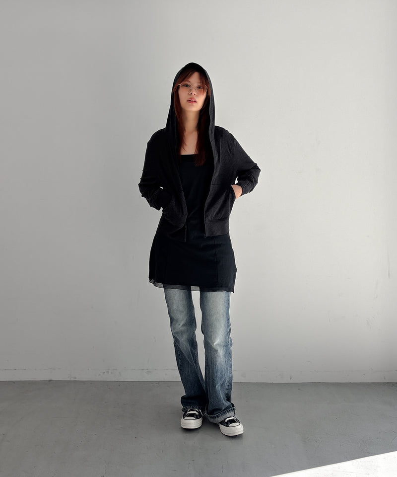 Fax Copy Express Flow zip-up hoodie "DARK GREY" S