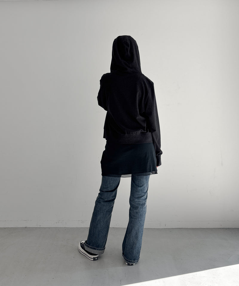 Fax Copy Express Flow zip-up hoodie "DARK GREY" S