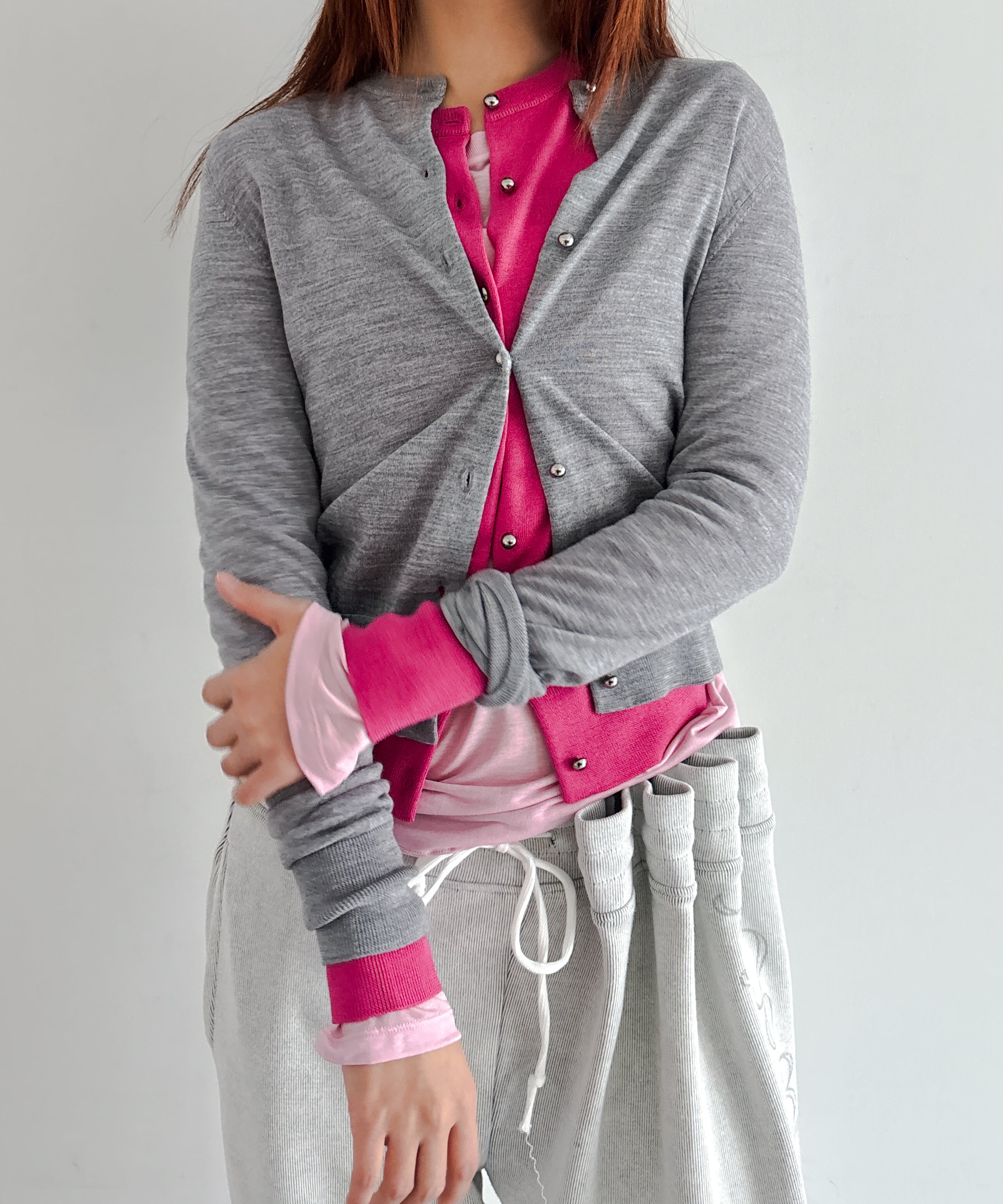 FAX COPY EXPRESS Summer garden ultra-thin fitted top "PINK"