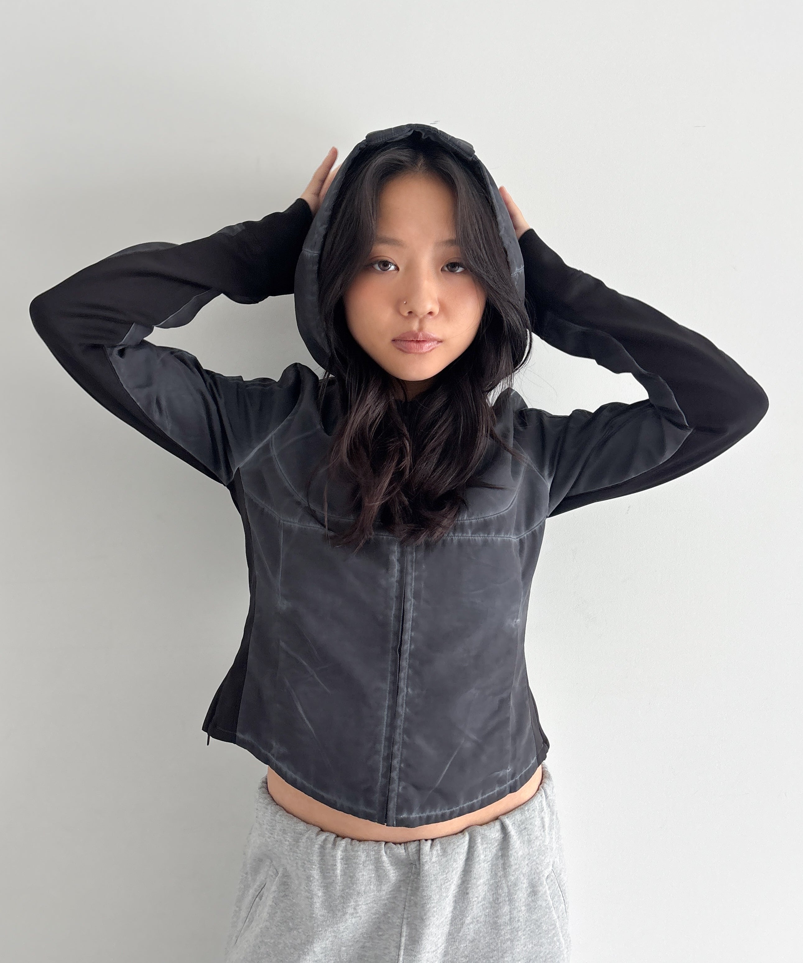 ジャケット・アウター LOADINGROOM Fur hoodie zip jacket BLACK LOADINGROOM【ローディングルーム】Fur hoodie zip jacket 