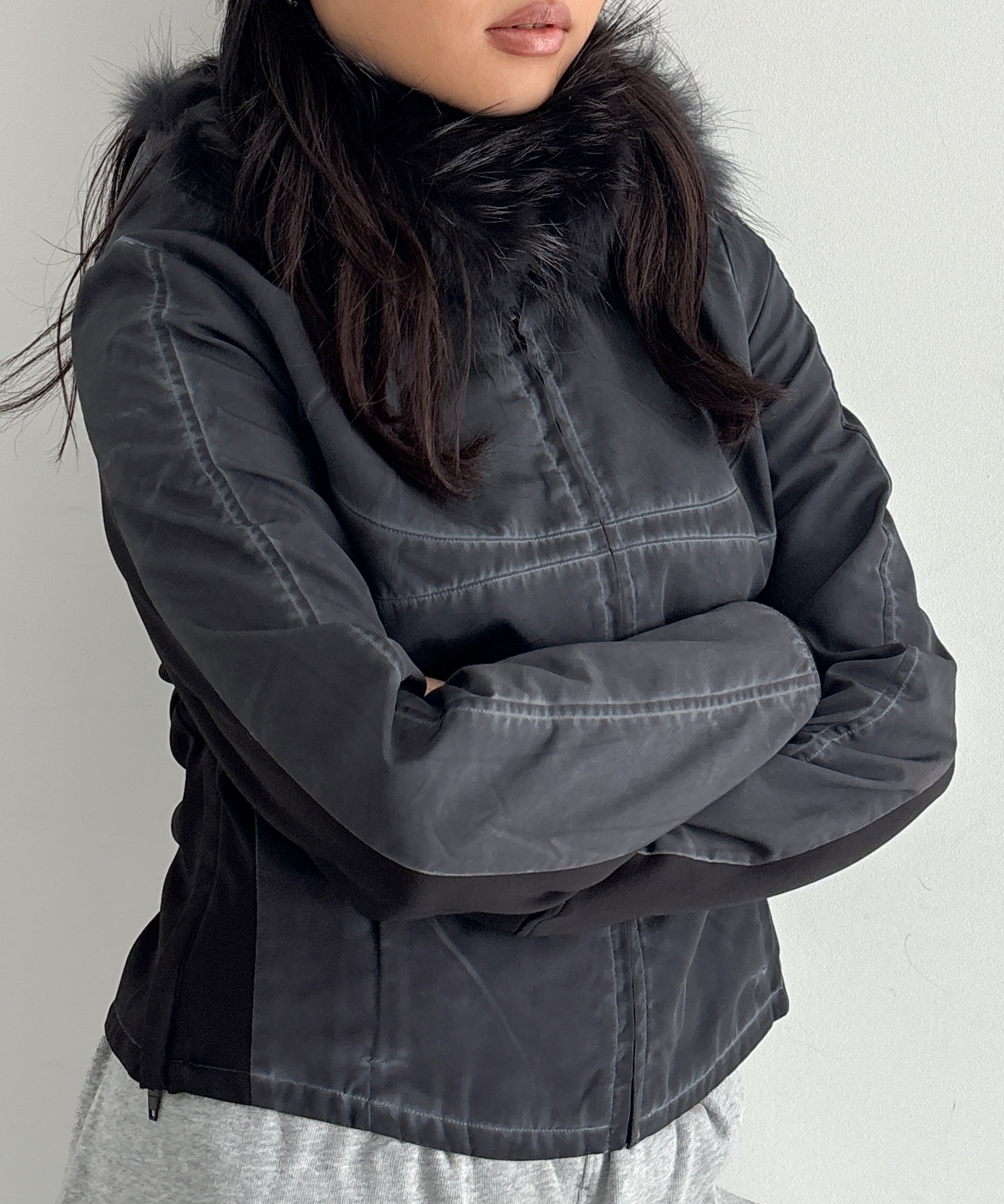 LOADINGROOM【ローディングルーム】Fur hoodie zip jacket 