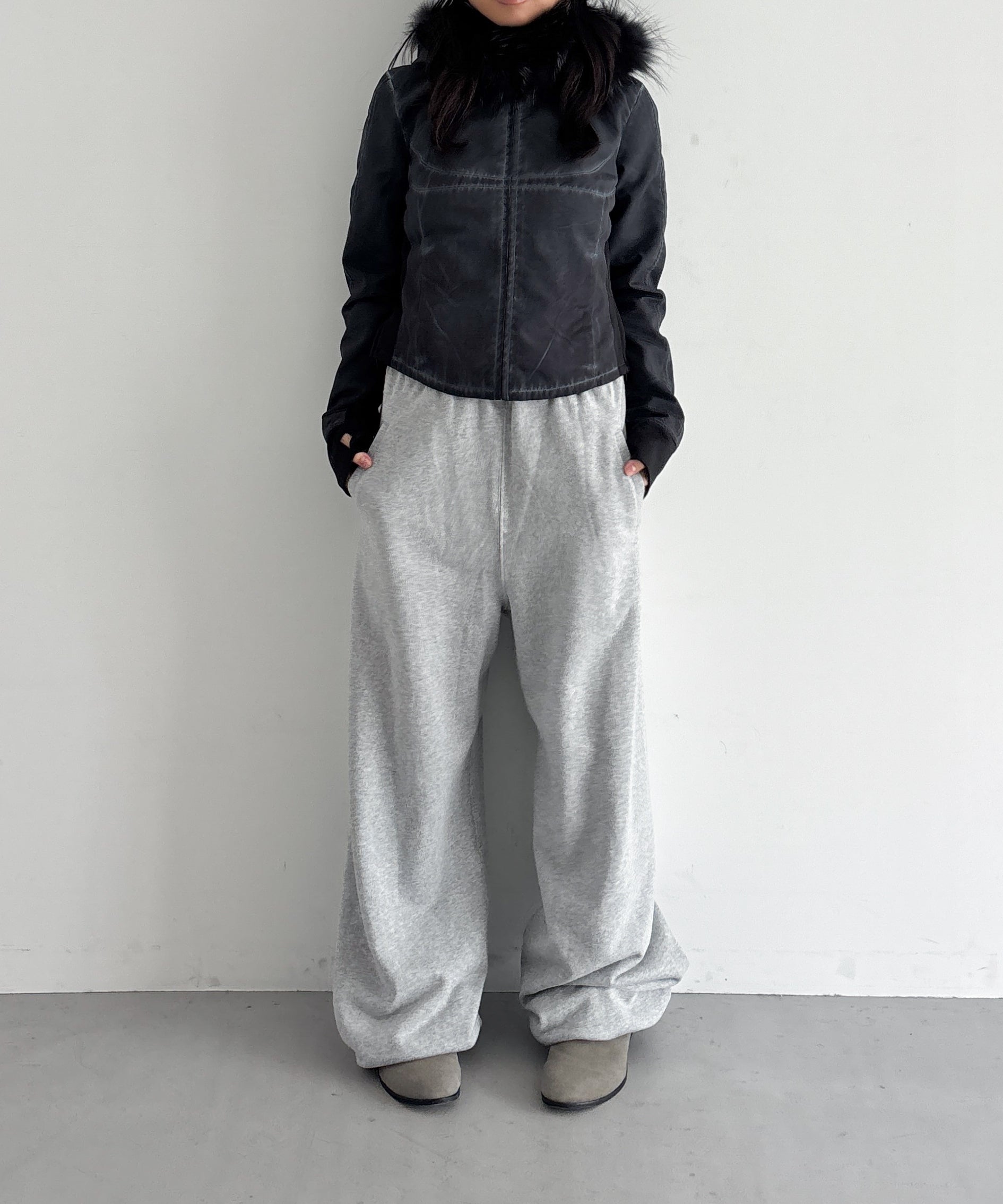 LOADINGROOM Fur hoodie zip jacket "KHAKI"