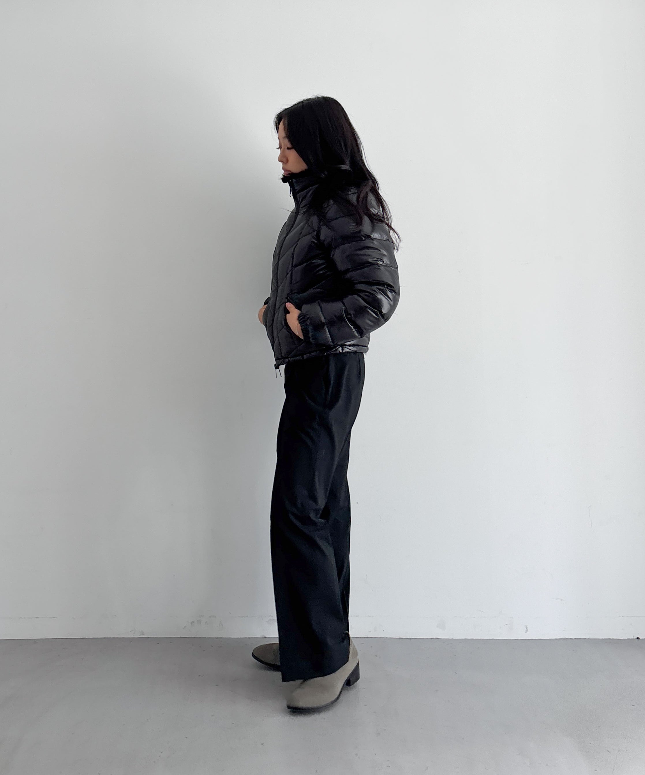 LOADINGROOM Reversible faux fur down jacket "BLACK"