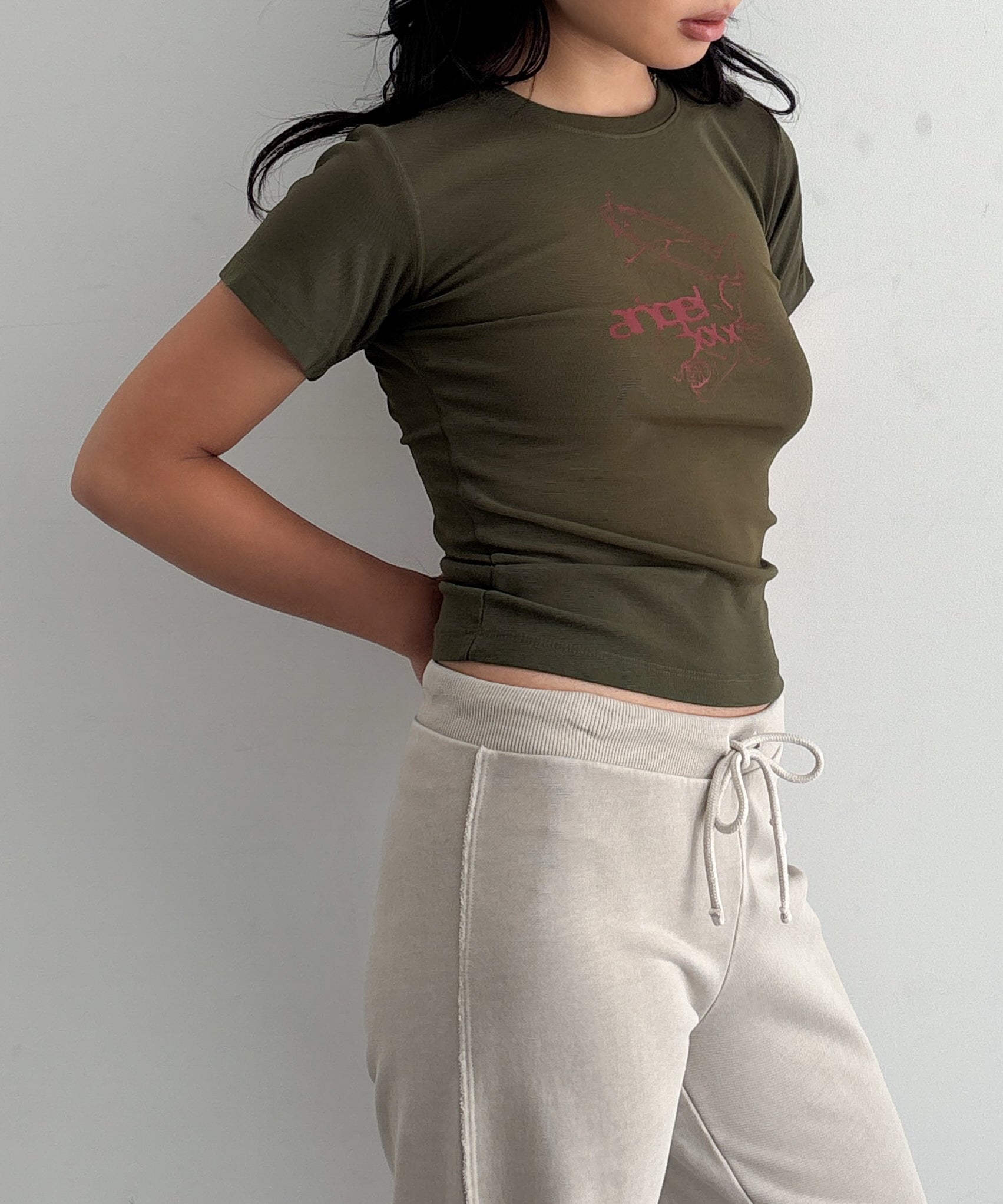LOADINGROOM Angel goblin tee "DARK GREEN"