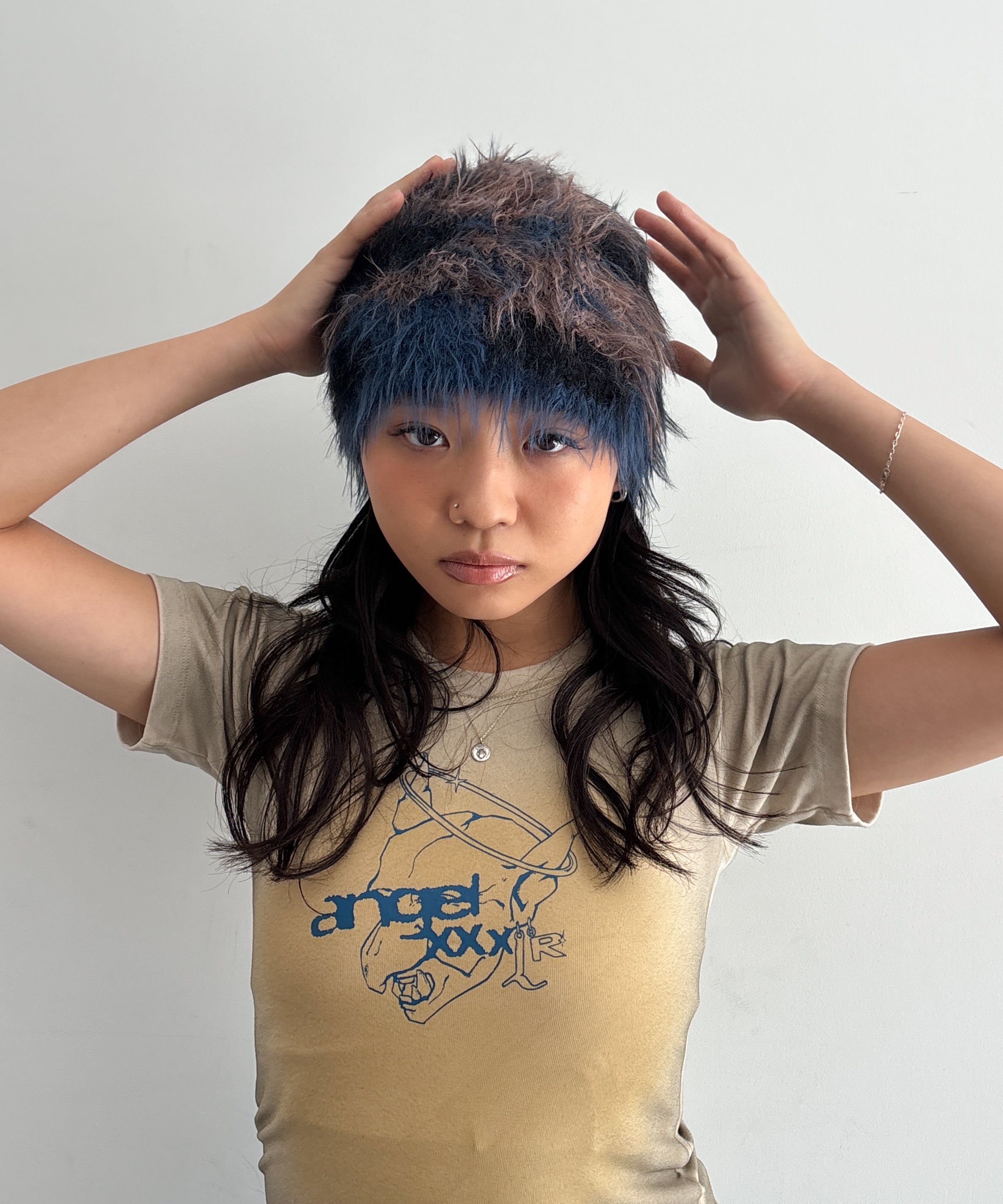 LOADINGROOM Frizzy alpaca beanie "BROWN"